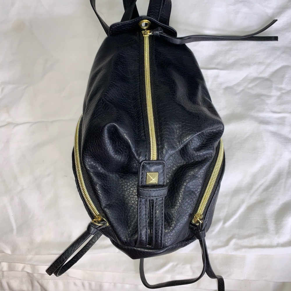 USED ONCE: Black mini backpack